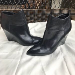 Nine West Leather Wedge Ankle Boots